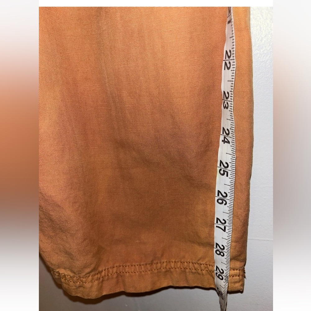 Hei Hei Anthropologie Orange Drawstring Linen Cotton Blend Pants Size 8 EUC - Picture 4 of 8